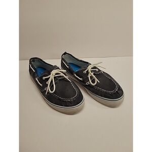 Ocean Pacific Boat Shoes Size 6 Boys Navy Blue Canvas Lace Ups‎